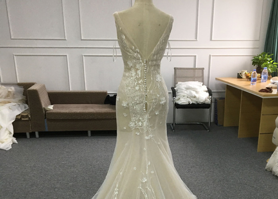 Lace Slim Elegant Mermaid Style Wedding Dress For Bridal Embroidery Decoration