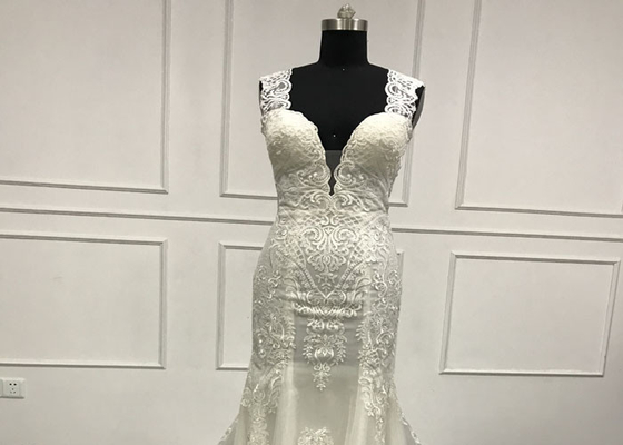Lace Backless A Line Wedding Dress / Gorgeous Sweetheart A Line Wedding Dress
