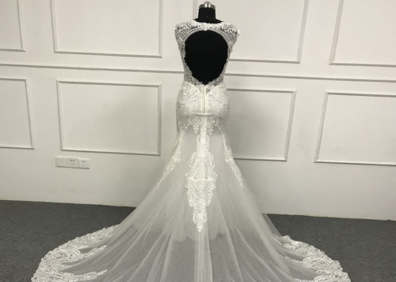 Lace Backless A Line Wedding Dress / Gorgeous Sweetheart A Line Wedding Dress