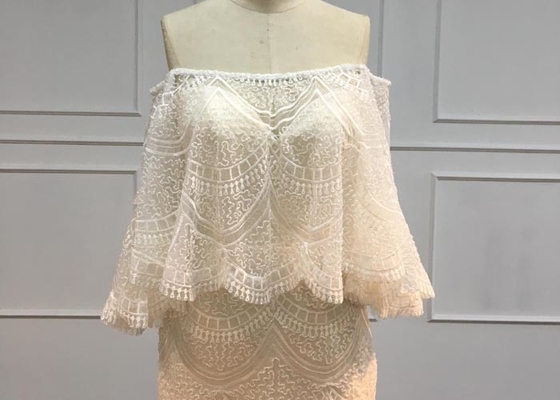 Elegant Gold Mermaid Wedding Dresses / Handmade Vintage Lace Mermaid Wedding Dress
