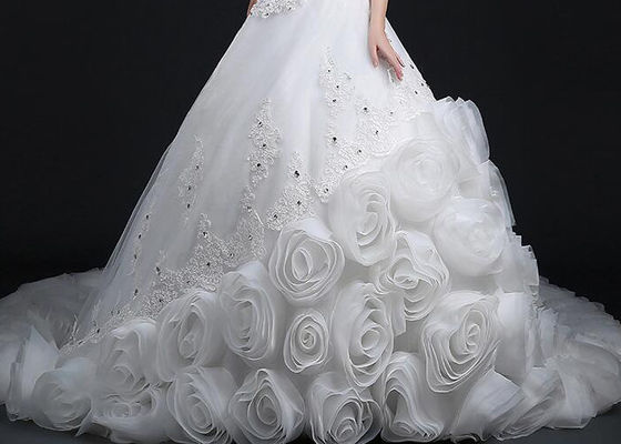 Sexy Half Sleeve Bridesmaid Dresses , Banquet Party Princess Style Wedding Gowns