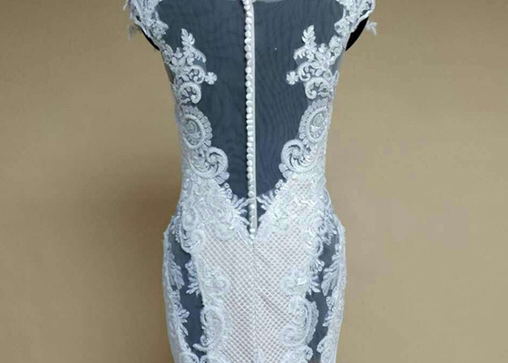 High-end Sexy Lace Up Sleeveless Appliques Beading Mermaid Wedding Dresses