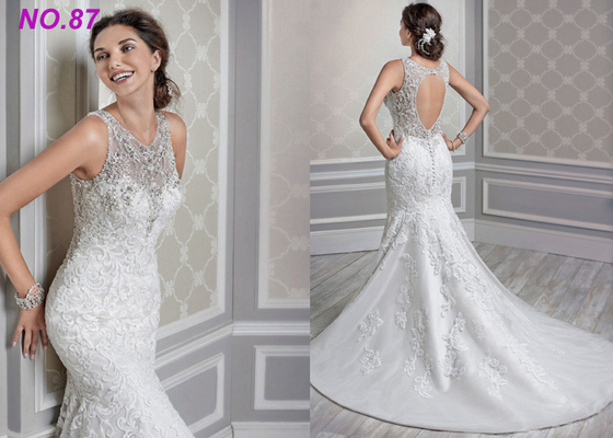 Vestito da sposa romantico da principessa Bride della sirena di dimensione standard per le ragazze su ordine