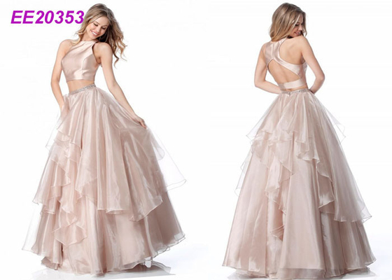 Classico due vestiti da sposa gonfi dall'abito di palla di Quinceanera degli abiti di palla di promenade dei pezzi grandi